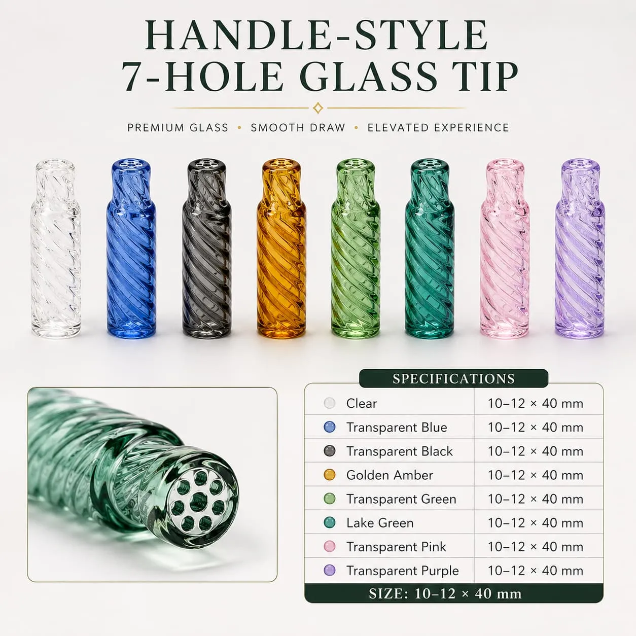 handle-style 7-hole glass filter tip